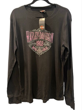 Harley Davidson NWT Spellbound Y2k Pink Rhinestone Short Sleeve Shirt Size 2XL